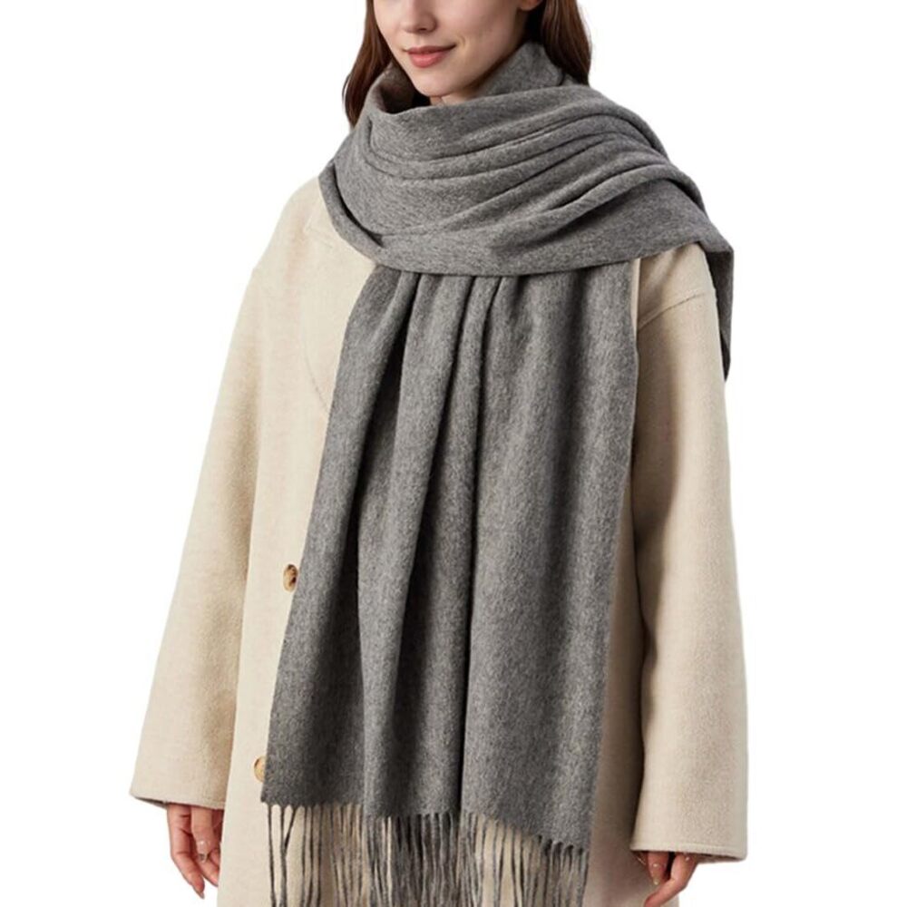 Womens Cashmere Scarf (baby Alpaca) Large Soft Warm Plaid Shawls Wraps 1347 - Picture 2 of 7